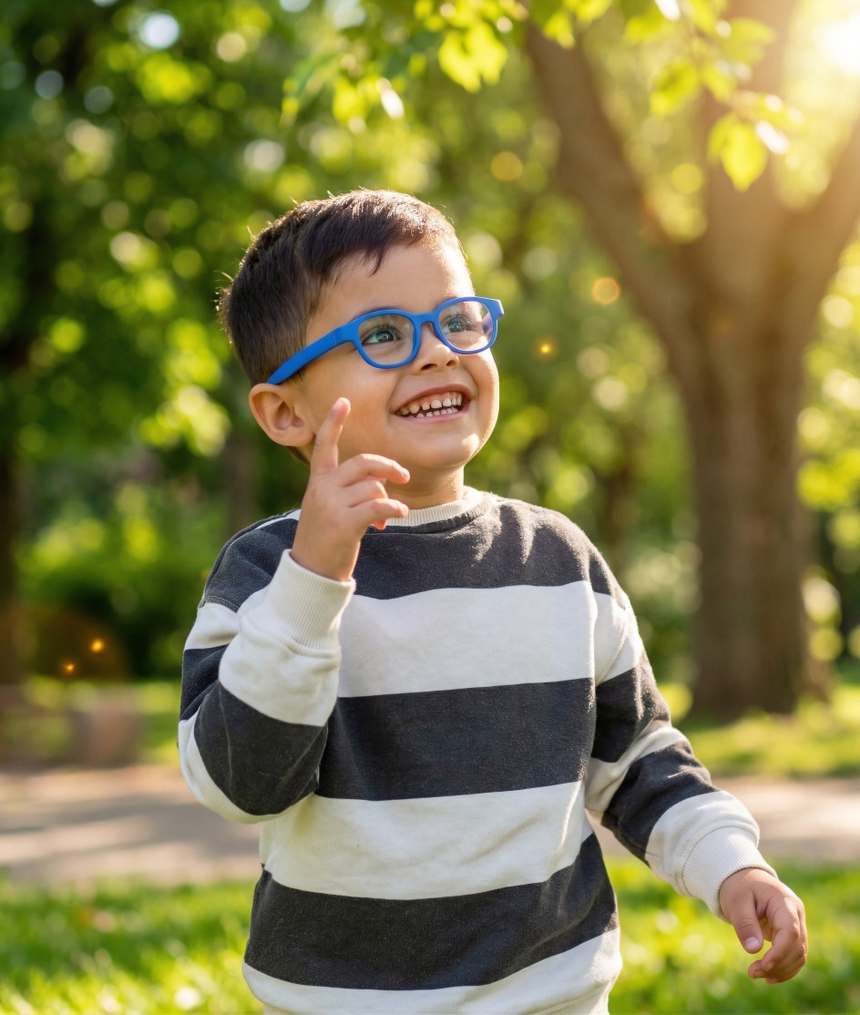 Child wearing Blink® Frames outdoors